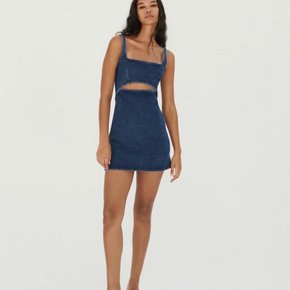 NWT Zara denim cutout dress